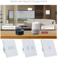 Remote Control Light Electronic Alexa Glass Panel Switch 220V Wall Switch Touch 1 Gang White Glass Touch Panel Light Switch